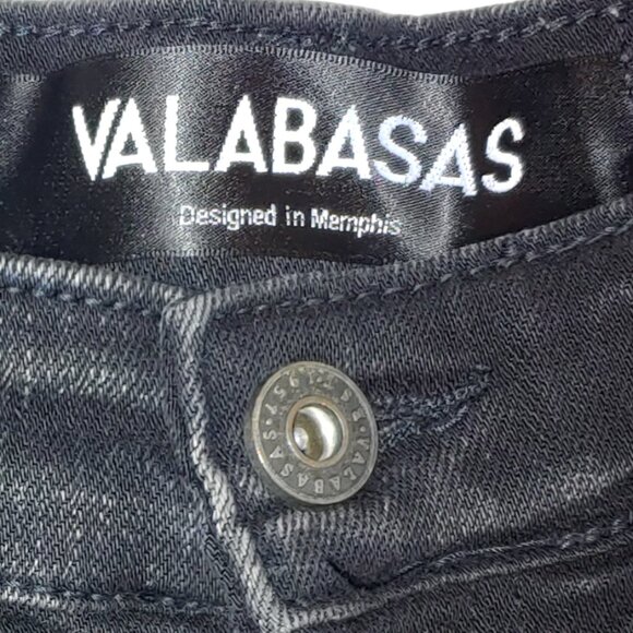 Valabasas Button Fly Camo Tie Dye Distressed Jeans Back Grey Size 36 - Picture 2 of 9